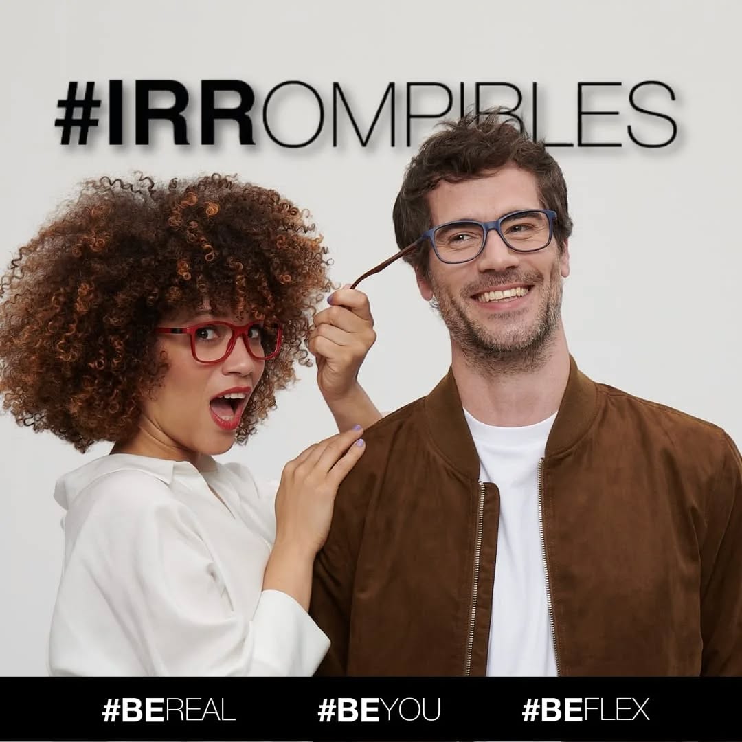 Imagen de la marca de gafas irrompibles BFlex Eyewear donde se muestra la flexibilidad de las monturas